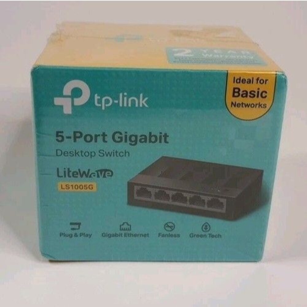 TP-LINK LS1005G 5-Port Gigabit 10/100/1000Mbps Desktop Switch (W5B6-22) New.....